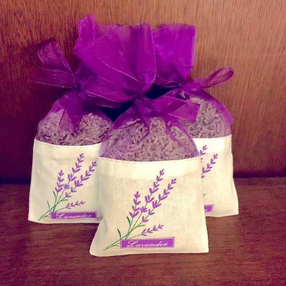 Set Of 3 Purple Linen French Lavender Flower Buds Gift Sachets (14g/.5oz) - Picture 3 of 3